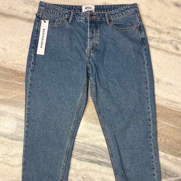 NWT Northsider NTH Steve Baggys Denim Blue Crop Buttonfly Denim Jeans Size XL/16 - Picture 2 of 9